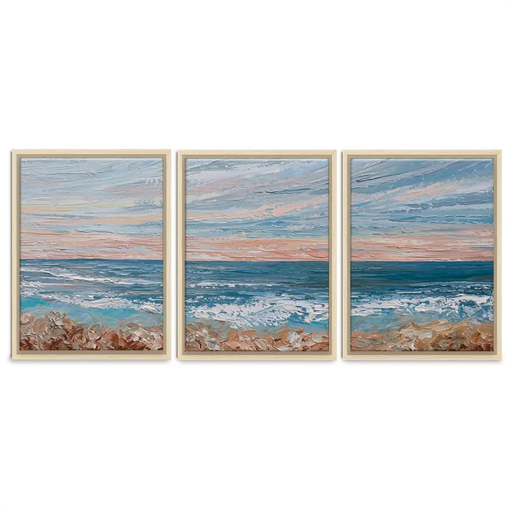 Morning Beach Trio Canvas Print Morning Beach Trio Canvas Print wall art product Olga Tkachyk