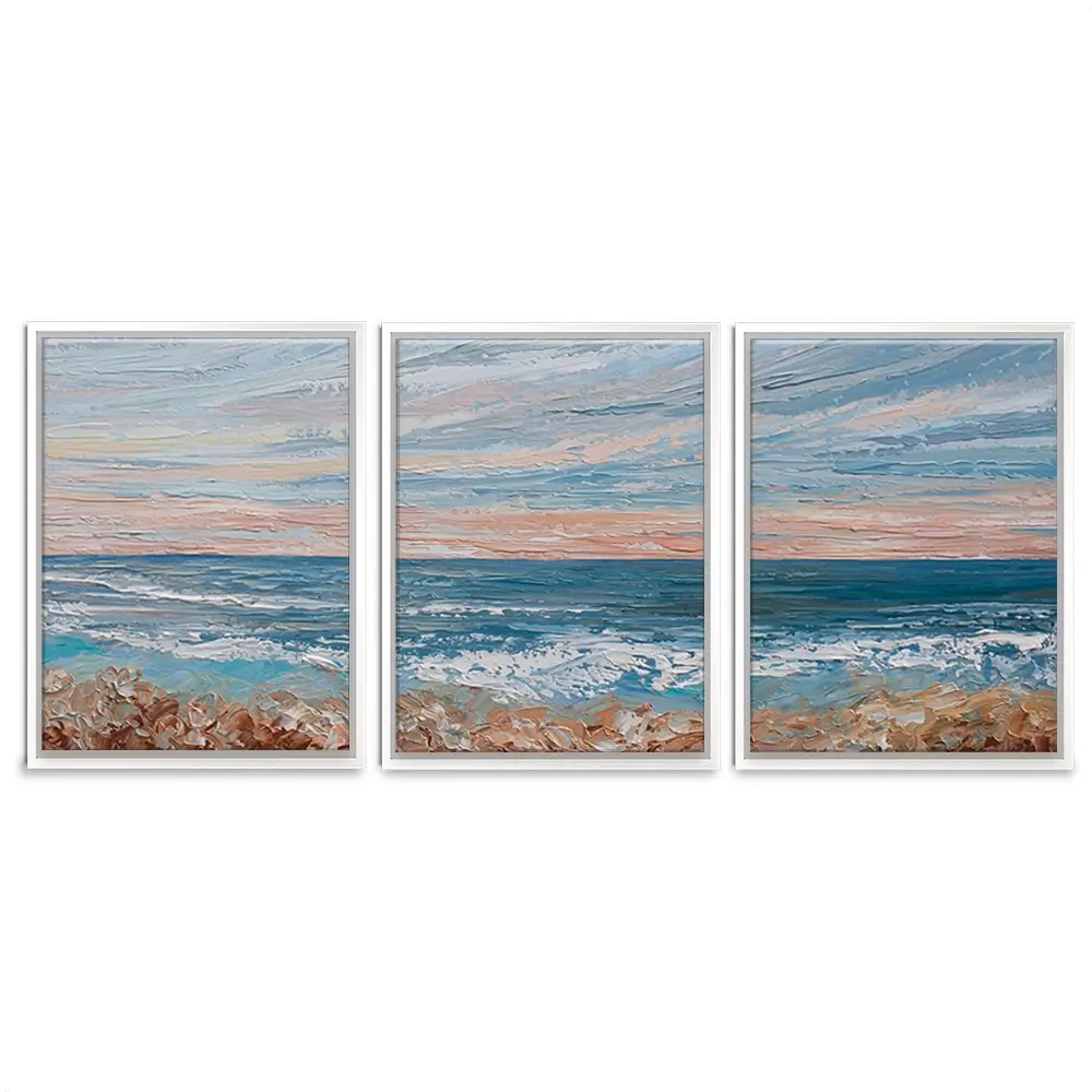 Morning Beach Trio Canvas Print Morning Beach Trio Canvas Print wall art product Olga Tkachyk