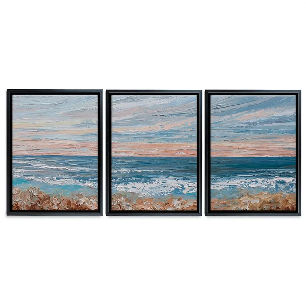 Morning Beach Trio Canvas Print Morning Beach Trio Canvas Print wall art product Olga Tkachyk