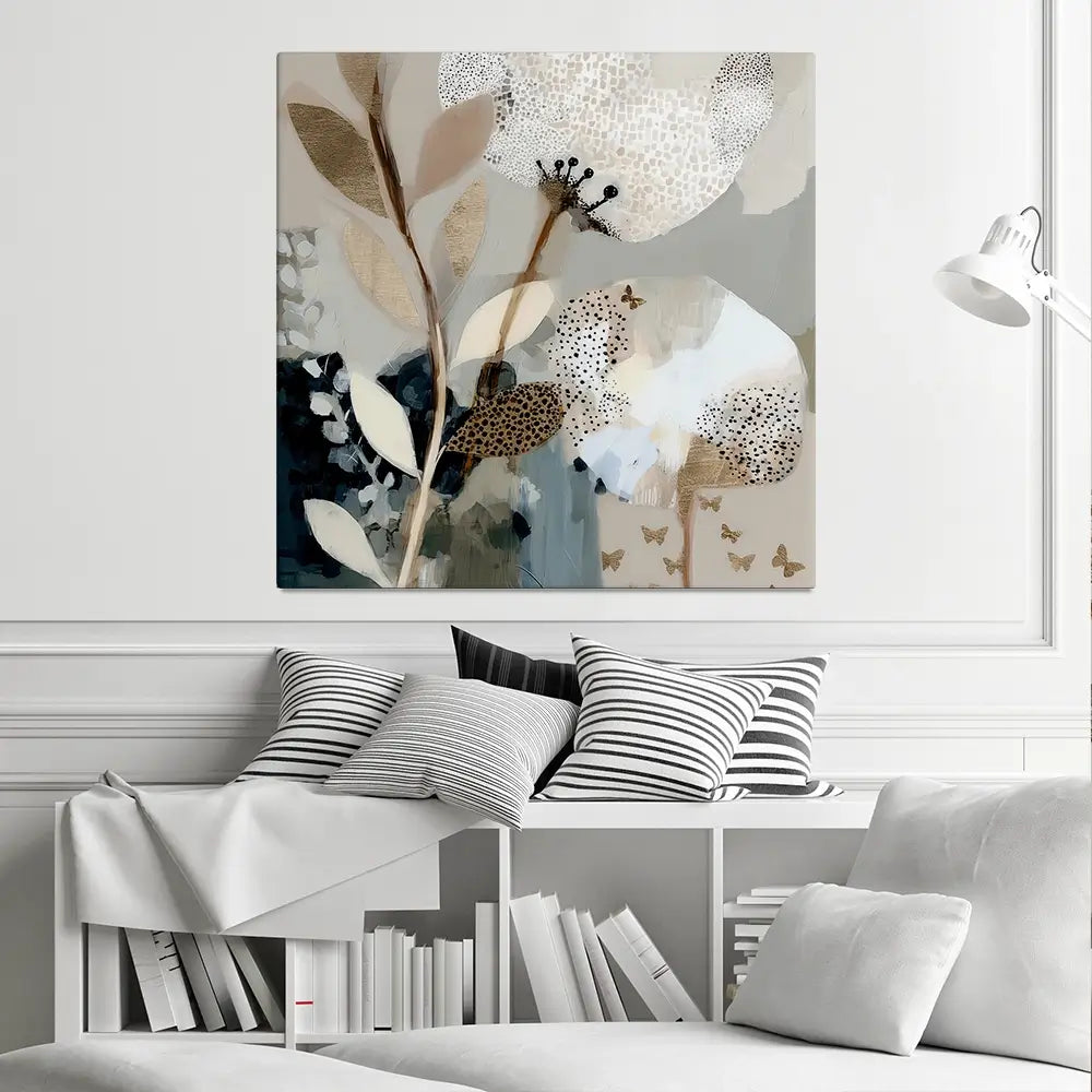 Moss Bloom Square Canvas Print Moss Bloom Square Canvas Print wall art product Bella Eve