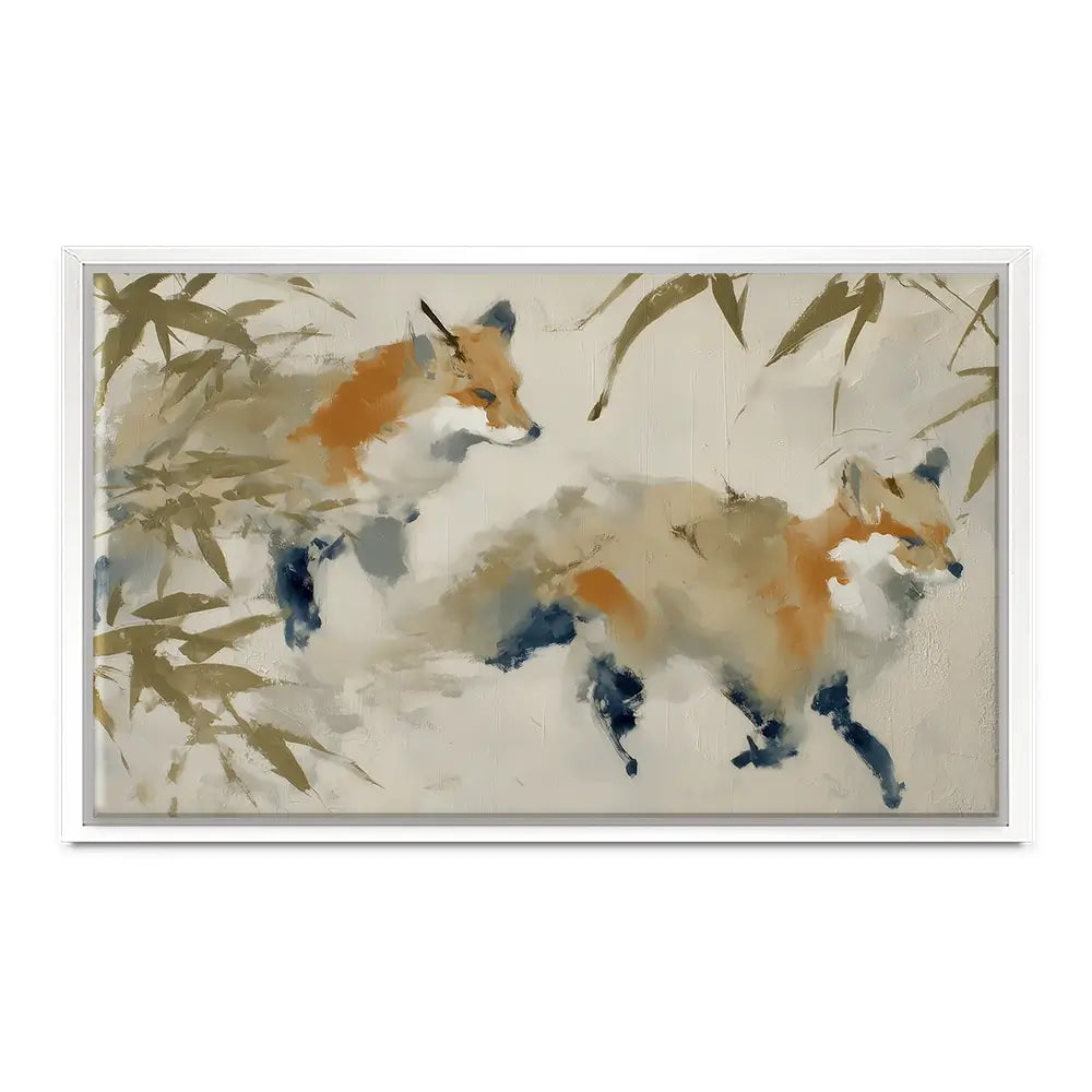 Mother Fox Bamboo Canvas Print Mother Fox Bamboo Canvas Print wall art product Chromatic Storm Studio