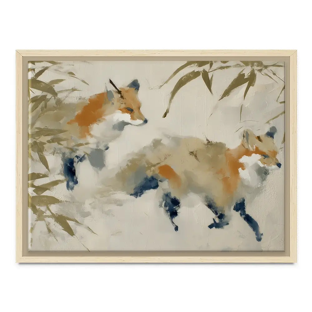 Mother Fox Bamboo Canvas Print Mother Fox Bamboo Canvas Print wall art product Chromatic Storm Studio