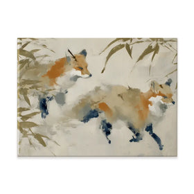 Mother Fox Bamboo Canvas Print Mother Fox Bamboo Canvas Print wall art product Chromatic Storm Studio