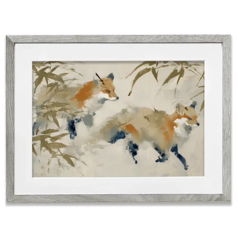 Mother Fox Bamboo Framed Art Print Mother Fox Bamboo Framed Art Print wall art product Chromatic Storm Studio