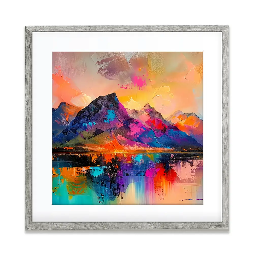 Mountain Abstract Square Framed Art Print Mountain Abstract Square Framed Art Print wall art product Art Print Shop
