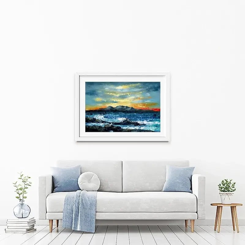 Mountain And Sunset Framed Art Print Mountain And Sunset Framed Art Print wall art product Svetlana Aleynikova