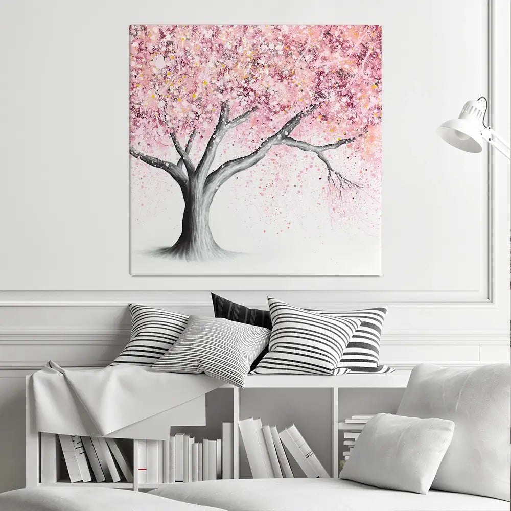 Mountain Blossom Tree Square Canvas Print Mountain Blossom Tree Square Canvas Print wall art product Ashvin Harrison (2016-2022 collection)