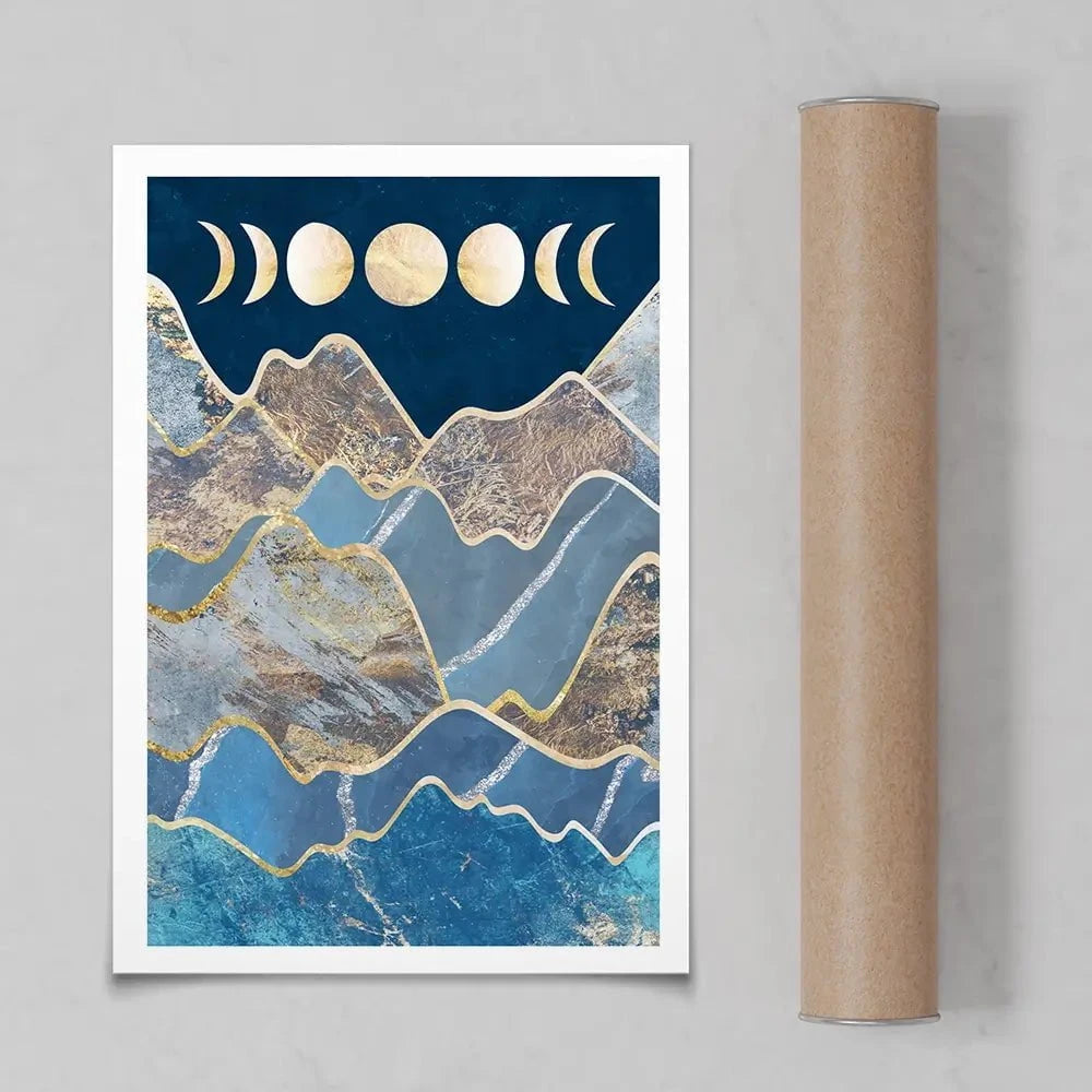 Mountain Moon Cycles Portrait Art Print Mountain Moon Cycles Portrait Art Print wall art product Sarah Manovski