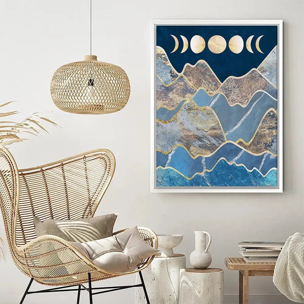 Mountain Moon Cycles Portrait Canvas Print Mountain Moon Cycles Portrait Canvas Print wall art product Sarah Manovski