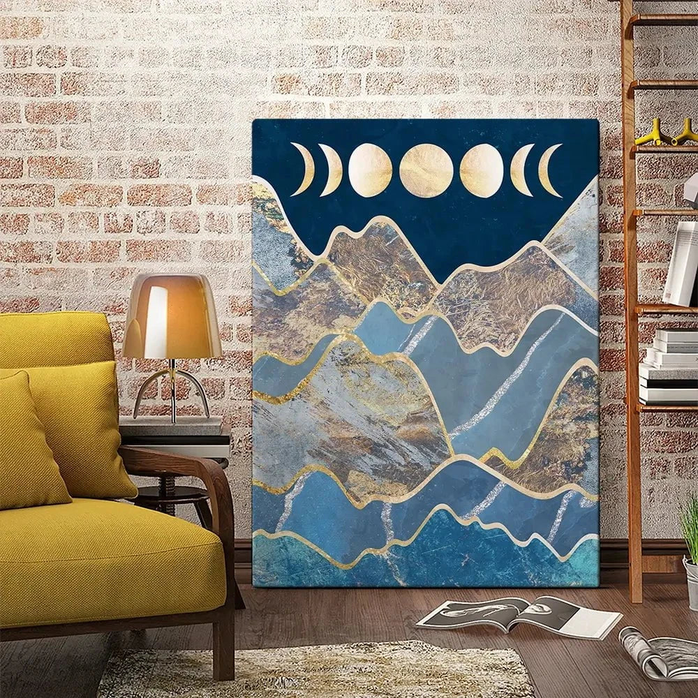 Mountain Moon Cycles Portrait Canvas Print Mountain Moon Cycles Portrait Canvas Print wall art product Sarah Manovski