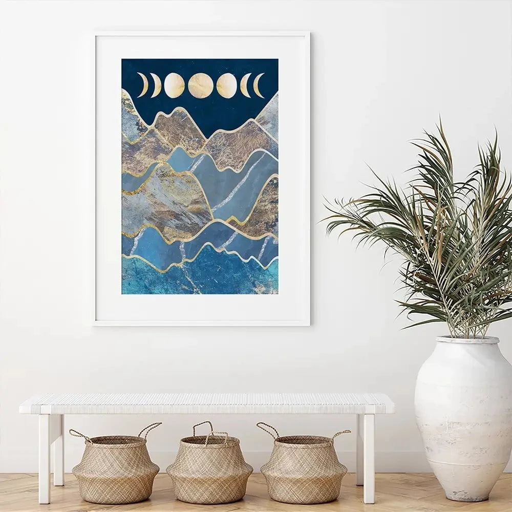 Mountain Moon Cycles Portrait Framed Art Print Mountain Moon Cycles Portrait Framed Art Print wall art product Sarah Manovski