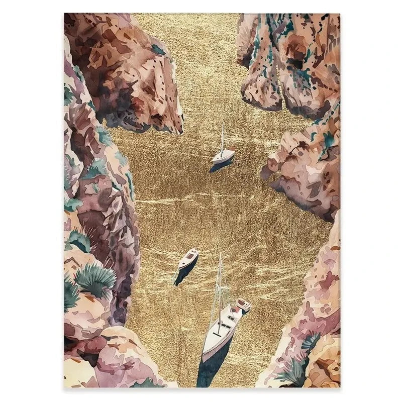 Mountain River Of Gold Canvas Print Mountain River Of Gold Canvas Print wall art product Svetlana Aleynikova