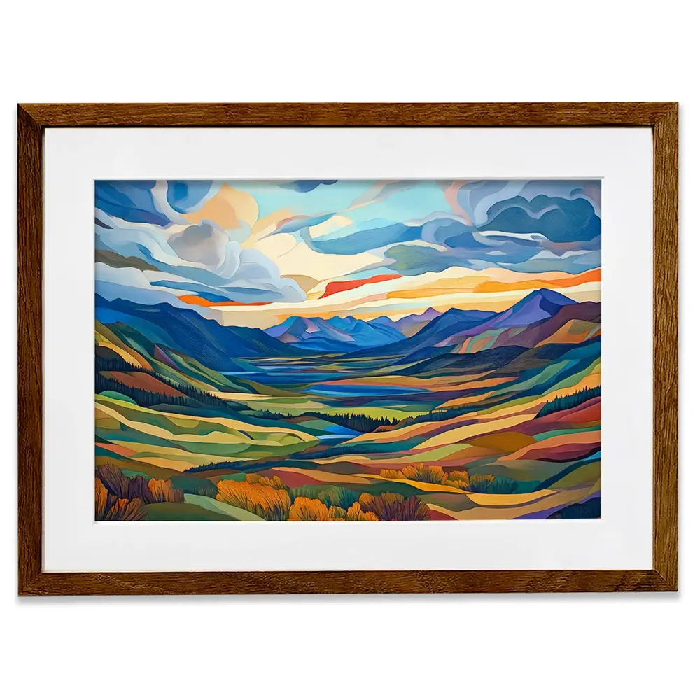 Mountain Valley Framed Art Print Mountain Valley Framed Art Print wall art product David Alexander Elder