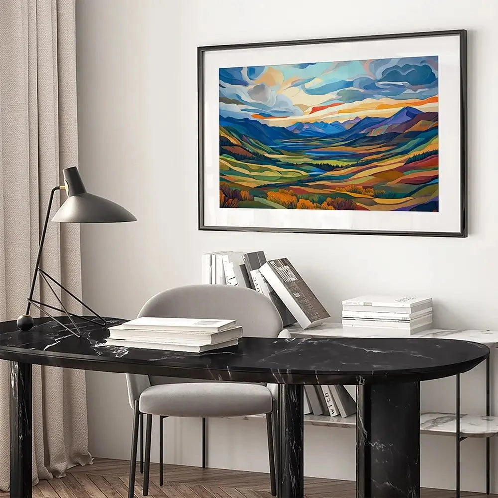 Mountain Valley Framed Art Print Mountain Valley Framed Art Print wall art product David Alexander Elder