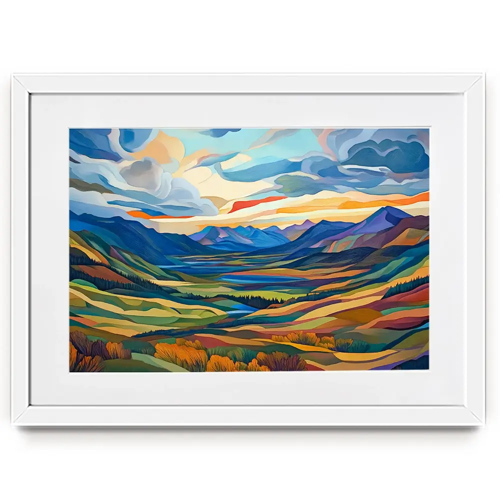 Mountain Valley Framed Art Print Mountain Valley Framed Art Print wall art product David Alexander Elder