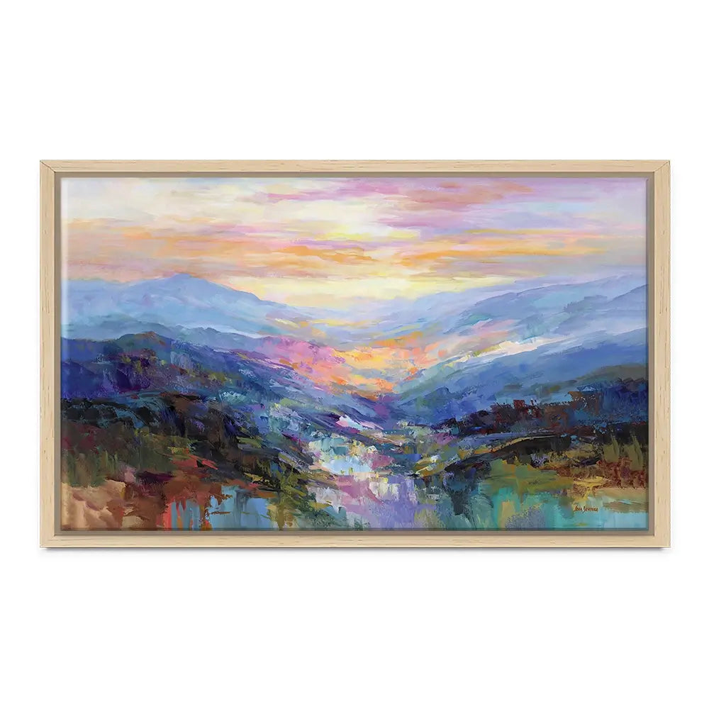 Mountains In A Serene Valley Canvas Print Mountains In A Serene Valley Canvas Print wall art product Leon Devenice