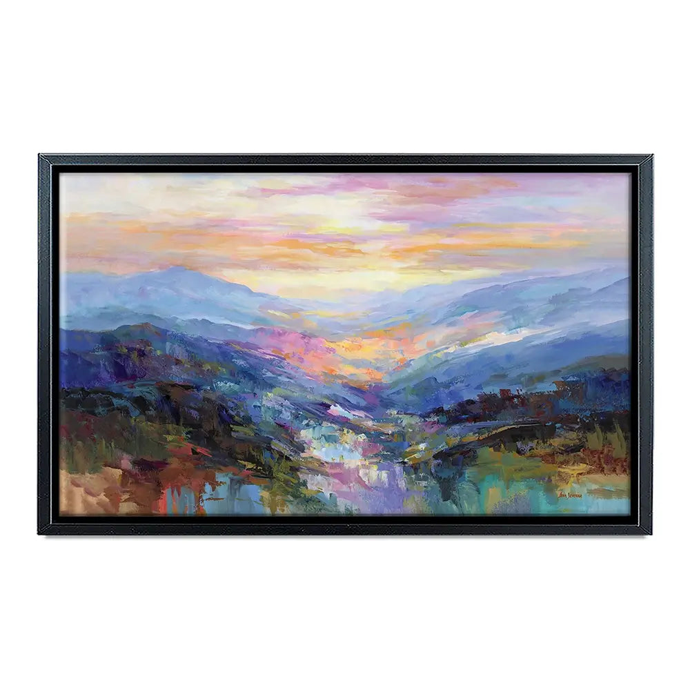 Mountains In A Serene Valley Canvas Print Mountains In A Serene Valley Canvas Print wall art product Leon Devenice