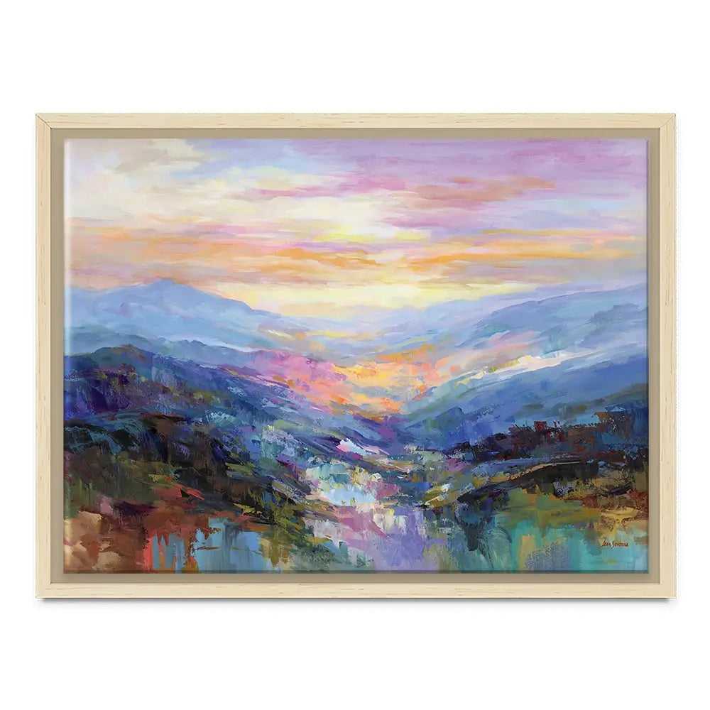 Mountains In A Serene Valley Canvas Print Mountains In A Serene Valley Canvas Print wall art product Leon Devenice