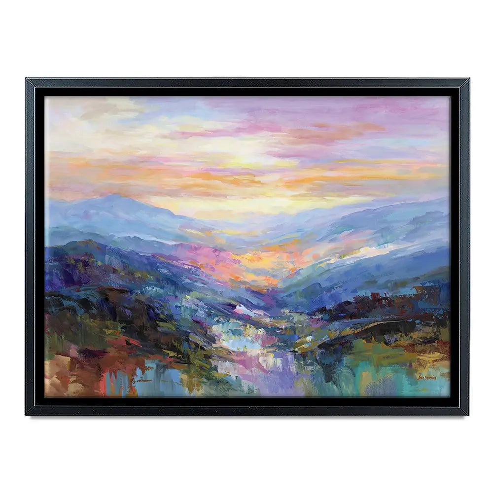 Mountains In A Serene Valley Canvas Print Mountains In A Serene Valley Canvas Print wall art product Leon Devenice