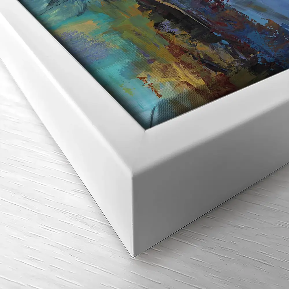 Mountains In A Serene Valley Canvas Print Mountains In A Serene Valley Canvas Print wall art product Leon Devenice
