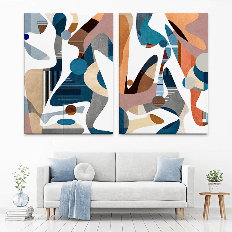 Moving Shapes Duo Canvas Print Moving Shapes Duo Canvas Print wall art product Roberto Moro