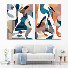 Moving Shapes Duo Canvas Print Moving Shapes Duo Canvas Print wall art product Roberto Moro