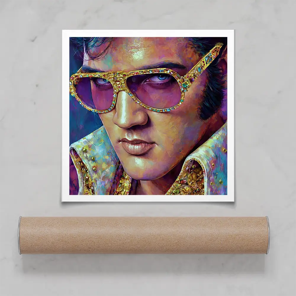Mr Elvis Square Art Print Mr Elvis Square Art Print wall art product David Alexander Elder