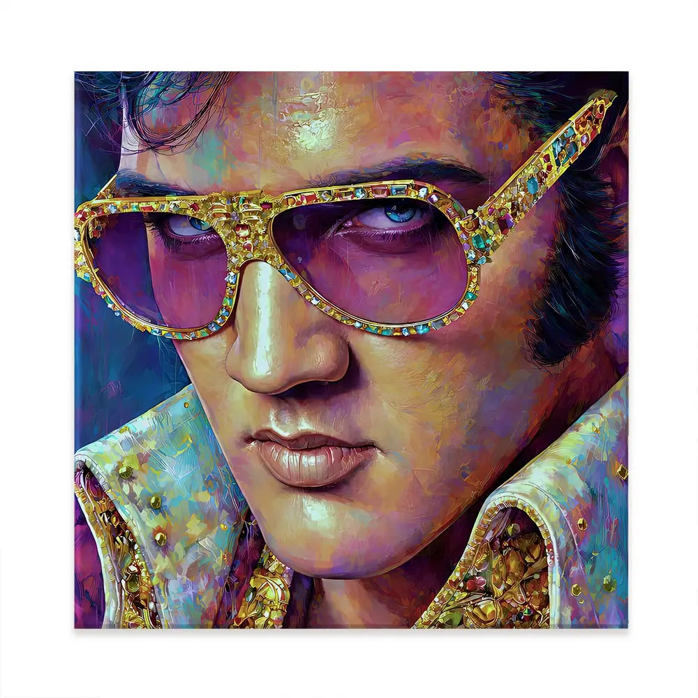 Mr Elvis Square Canvas Print Mr Elvis Square Canvas Print wall art product David Alexander Elder