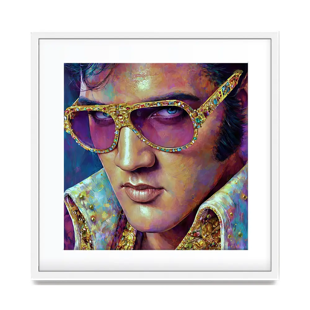 Mr Elvis Square Framed Art Print Mr Elvis Square Framed Art Print wall art product David Alexander Elder