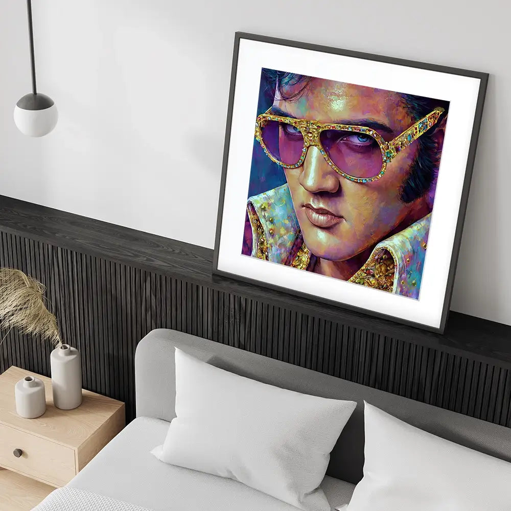Mr Elvis Square Framed Art Print Mr Elvis Square Framed Art Print wall art product David Alexander Elder