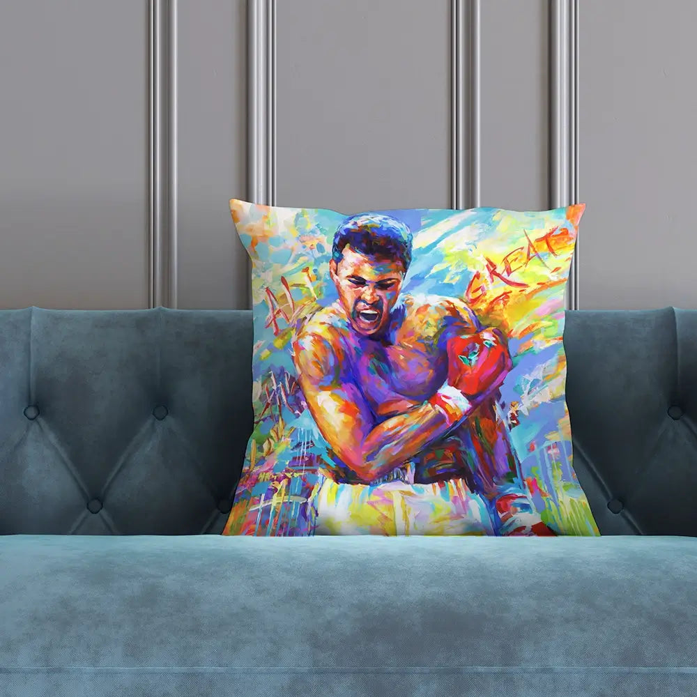 Muhammad Ali Cushion Muhammad Ali Cushion wall art product Leon Devenice