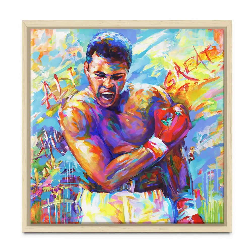 Muhammad Ali Square Canvas Print Muhammad Ali Square Canvas Print wall art product Leon Devenice