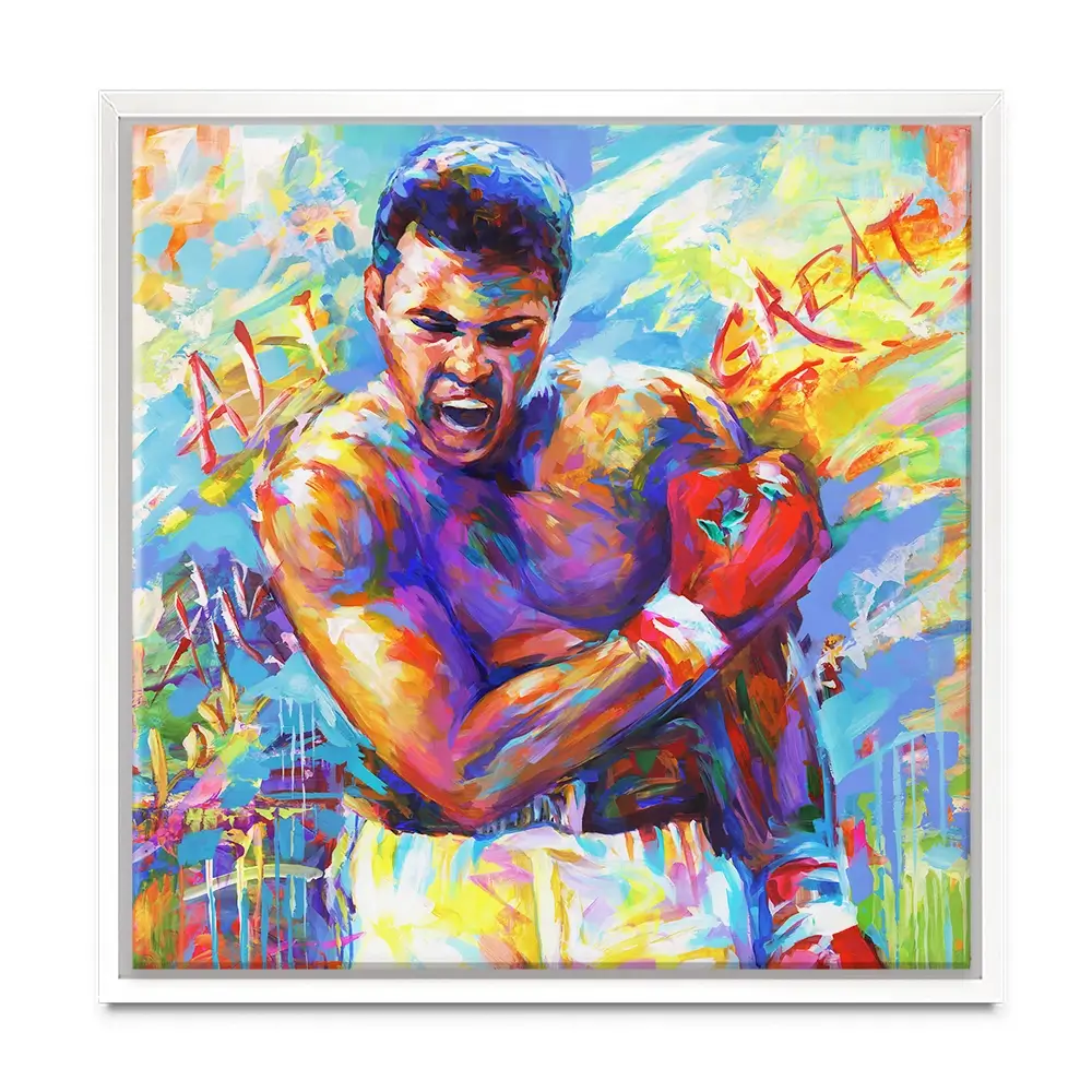 Muhammad Ali Square Canvas Print Muhammad Ali Square Canvas Print wall art product Leon Devenice