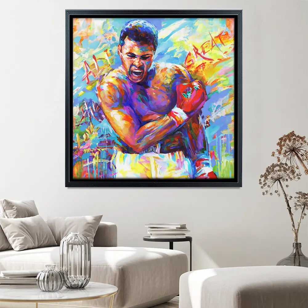 Muhammad Ali Square Canvas Print Muhammad Ali Square Canvas Print wall art product Leon Devenice