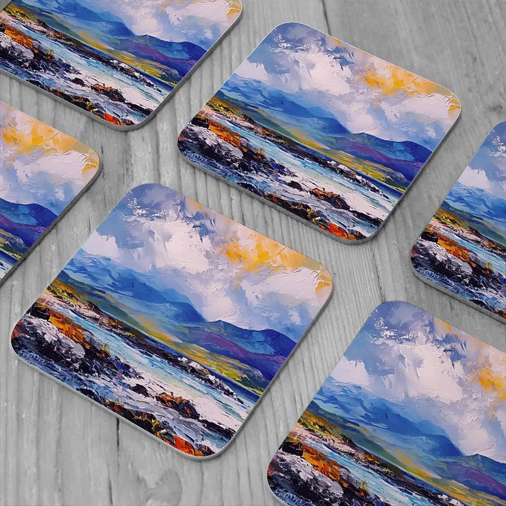Mull Mountains Coaster Set Mull Mountains Coaster Set wall art product Art Print Shop