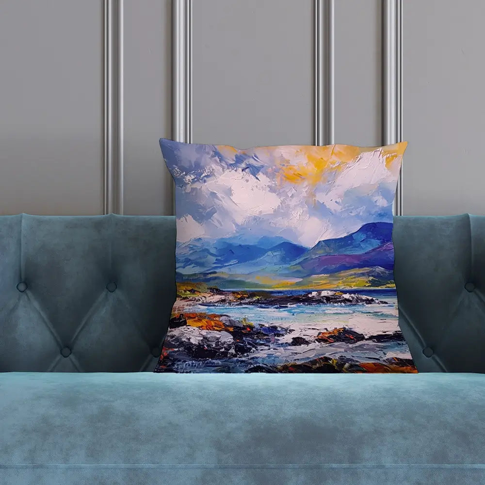Mull Mountains Cushion Mull Mountains Cushion wall art product Art Print Shop