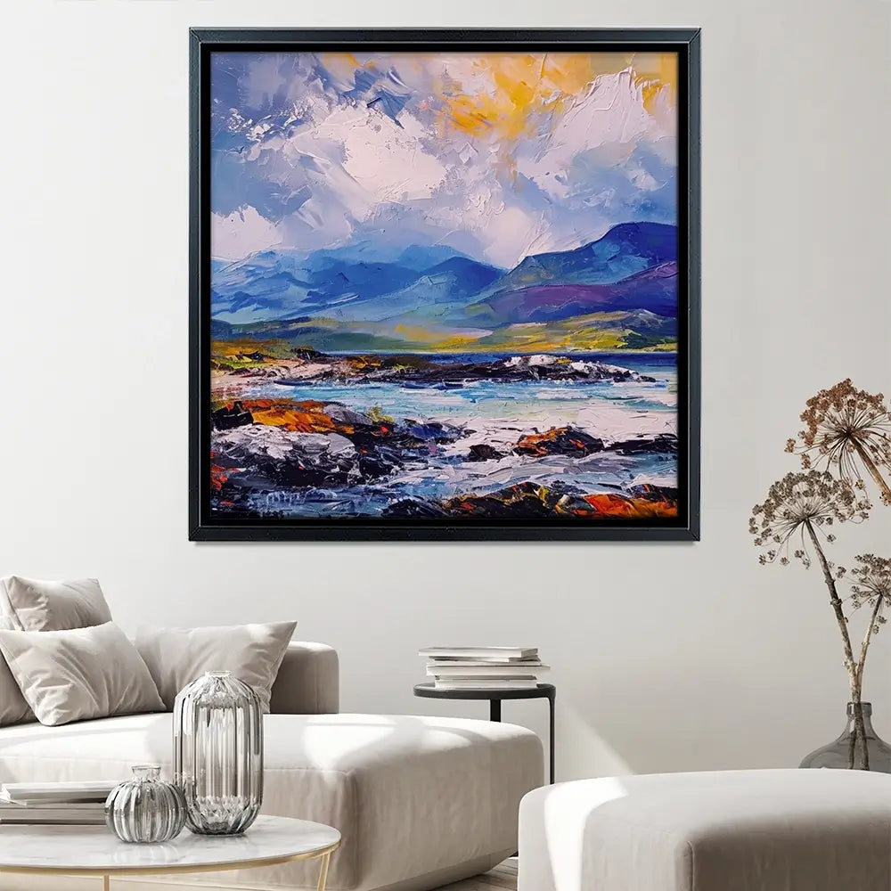 Mull Mountains Square Canvas Print Mull Mountains Square Canvas Print wall art product Art Print Shop