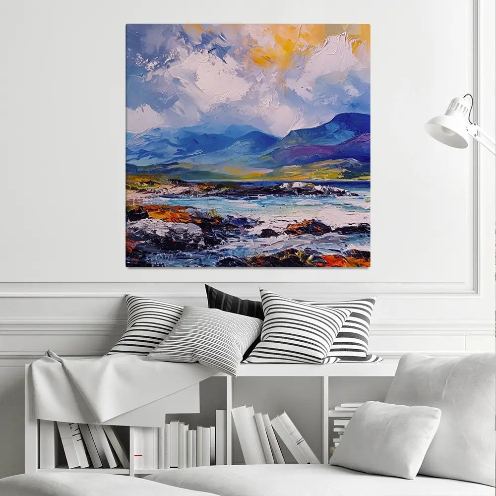 Mull Mountains Square Canvas Print Mull Mountains Square Canvas Print wall art product Art Print Shop