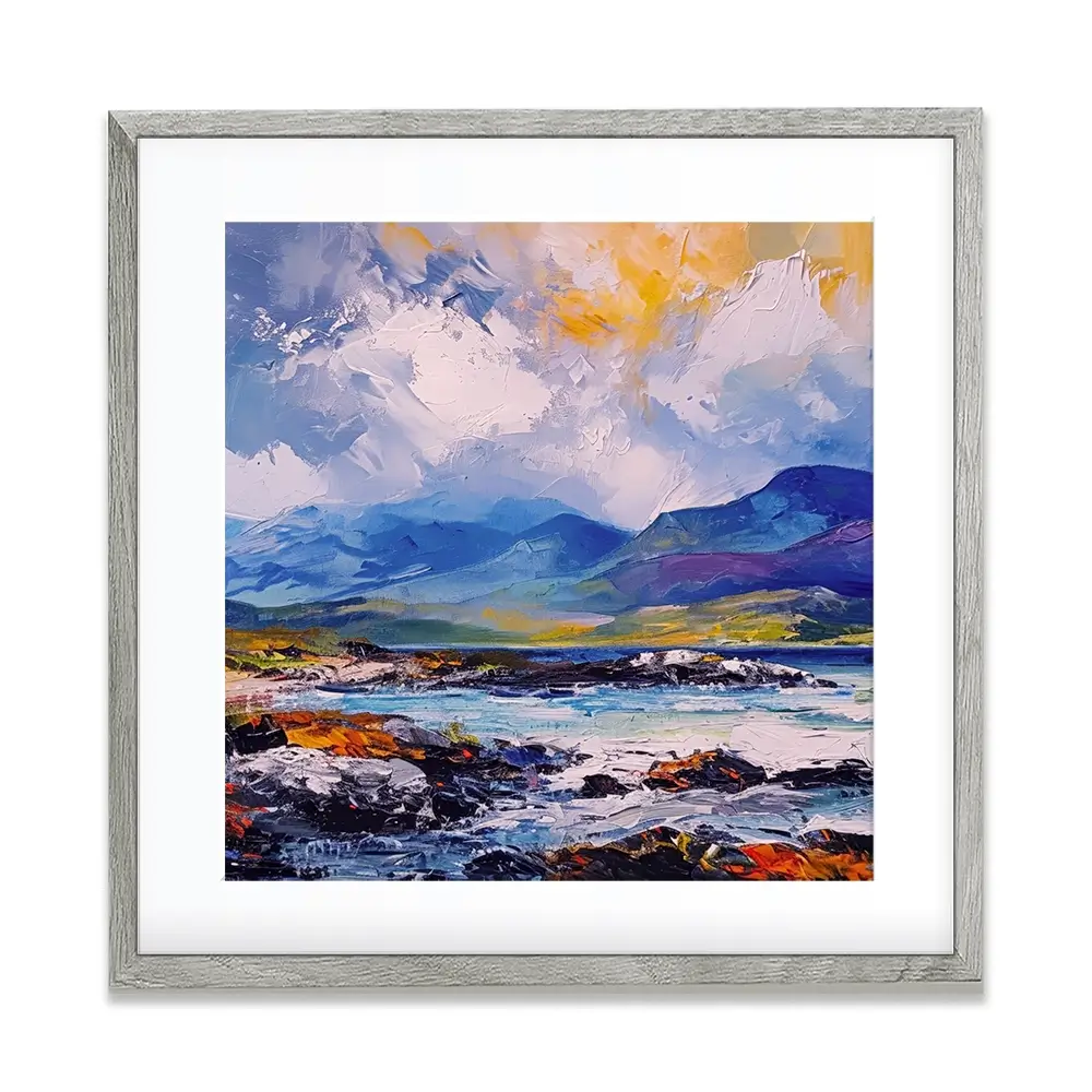 Mull Mountains Square Framed Art Print Mull Mountains Square Framed Art Print wall art product Art Print Shop
