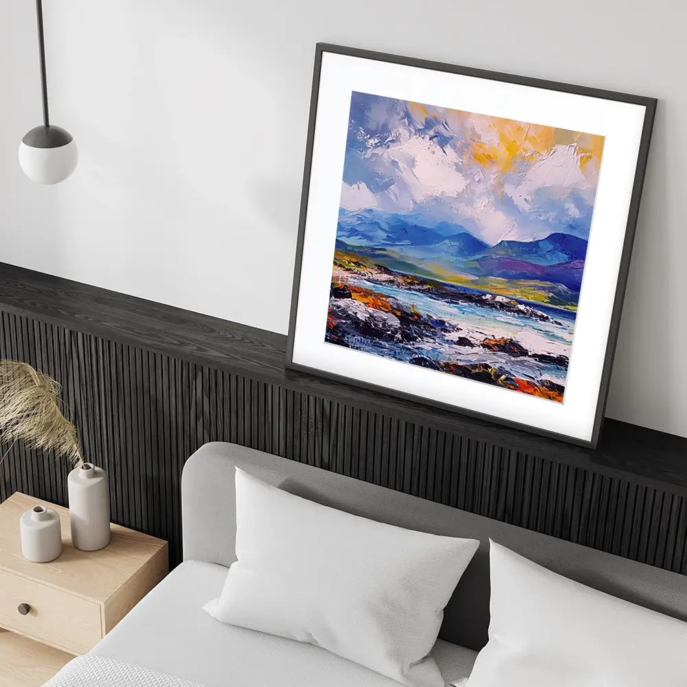 Mull Mountains Square Framed Art Print Mull Mountains Square Framed Art Print wall art product Art Print Shop
