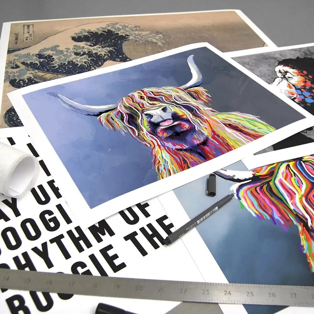 Multicolour Highland Cow Art Print Multicolour Highland Cow Art Print | Multicolour Highland Cow Artwork wall art product Independent