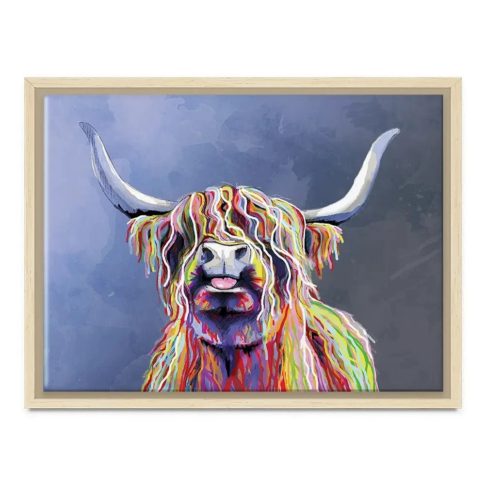 Multicolour Highland Cow Canvas Print Multicolour Highland Cow Canvas Print | Multicolour Highland Cow Art wall art product Independent