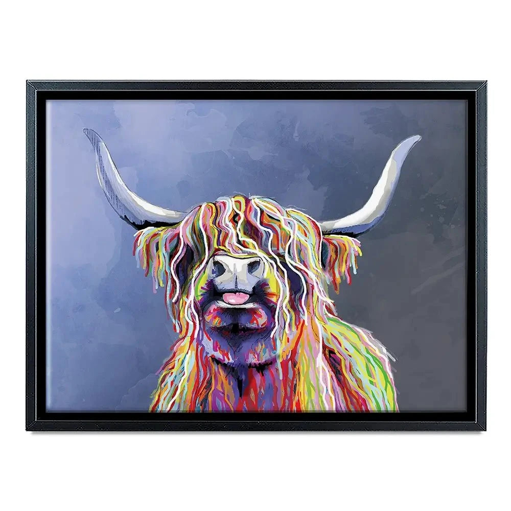 Multicolour Highland Cow Canvas Print Multicolour Highland Cow Canvas Print | Multicolour Highland Cow Art wall art product Independent