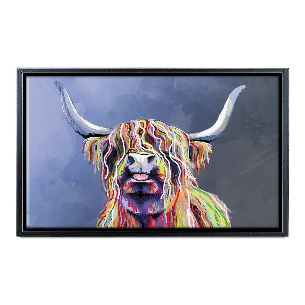 Multicolour Highland Cow Canvas Print Multicolour Highland Cow Canvas Print | Multicolour Highland Cow Art wall art product Independent