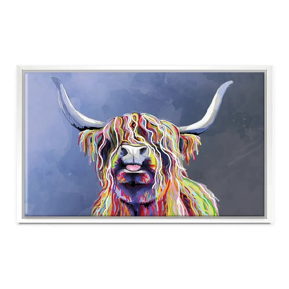 Multicolour Highland Cow Canvas Print Multicolour Highland Cow Canvas Print | Multicolour Highland Cow Art wall art product Independent
