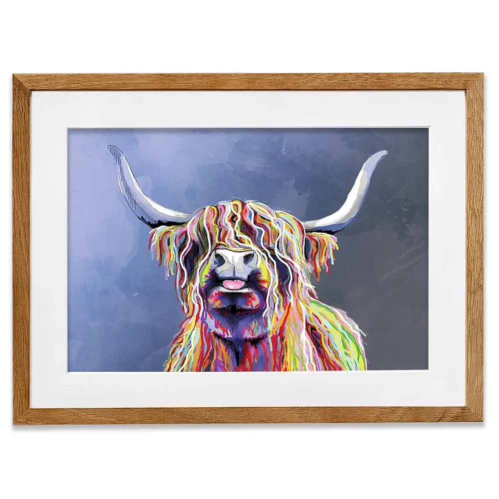Multicolour Highland Cow Framed Art Print Multicolour Highland Cow Framed Art Print | Multicolour Highland Cow  wall art product Independent