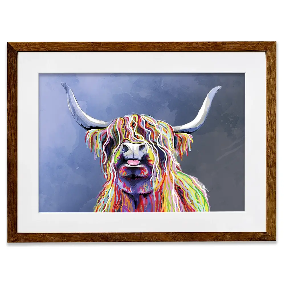 Multicolour Highland Cow Framed Art Print Multicolour Highland Cow Framed Art Print | Multicolour Highland Cow  wall art product Independent