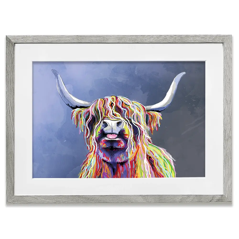 Multicolour Highland Cow Framed Art Print Multicolour Highland Cow Framed Art Print | Multicolour Highland Cow  wall art product Independent
