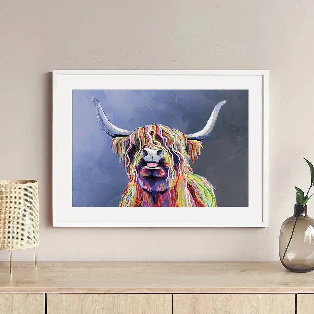 Multicolour Highland Cow Framed Art Print Multicolour Highland Cow Framed Art Print | Multicolour Highland Cow  wall art product Independent