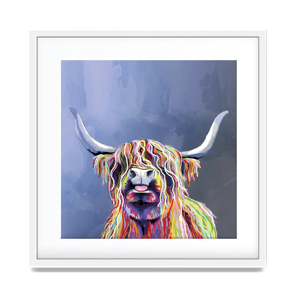 Multicolour Highland Cow Square Framed Art Print Multicolour Highland Cow Square Framed Art Print wall art product Independent